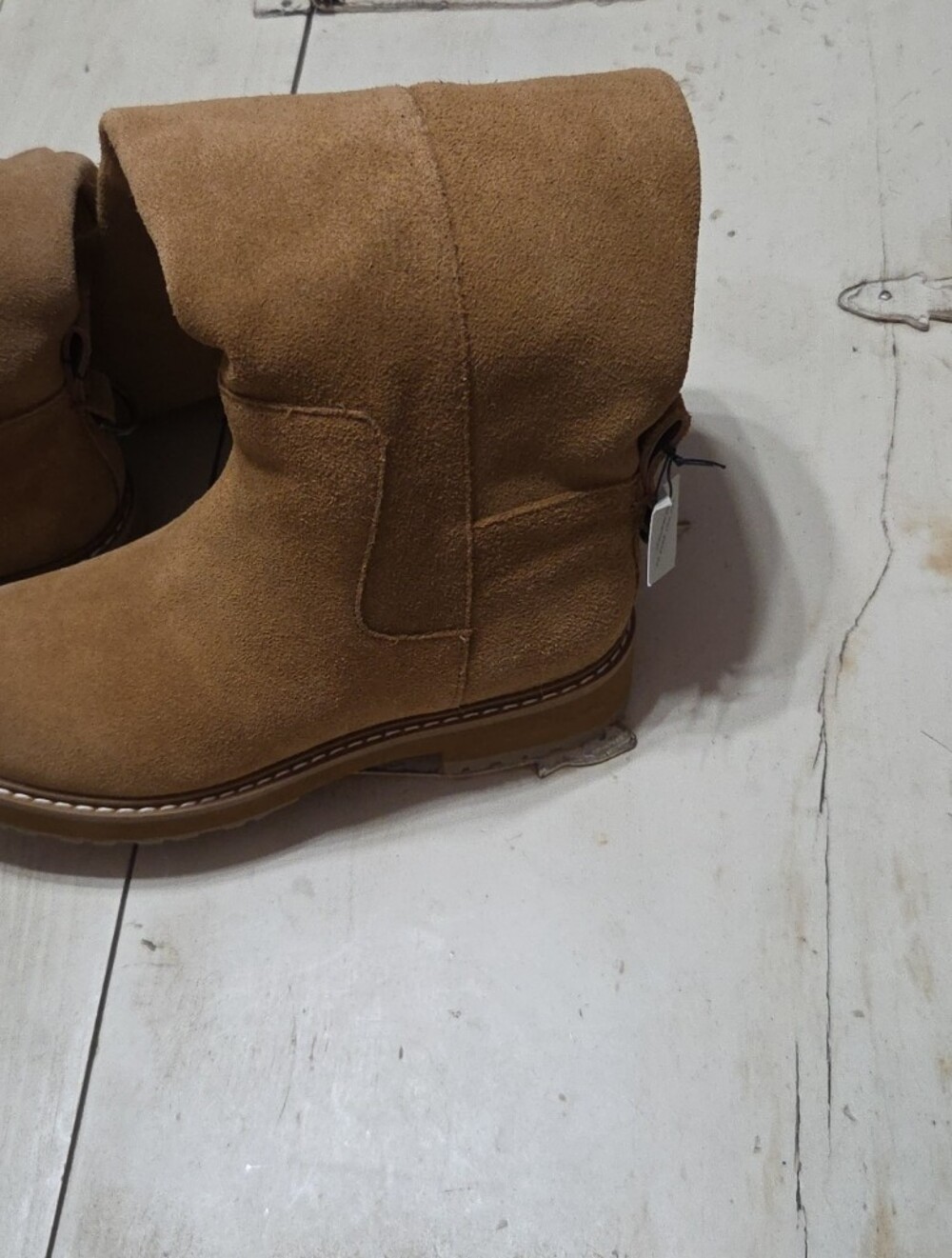 Ladies' Tan Suede Boots - Casual Zip Closure 6.5 F8/22